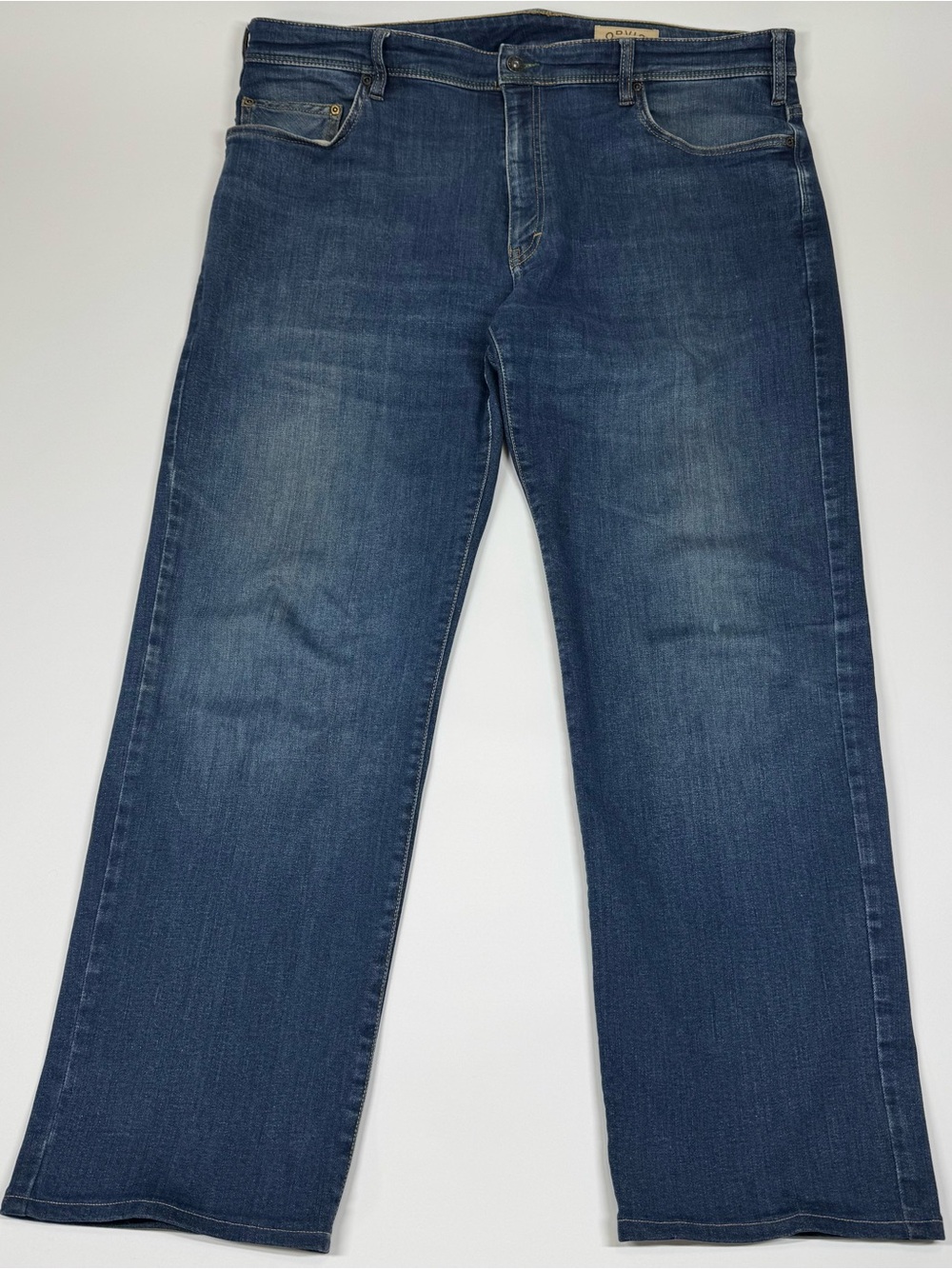 Orvis Jeans Mens 40x32 Blue Denim Straight Leg Stretch Five Pocket Casual